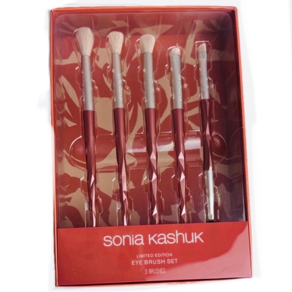 Sonia Kashuk Limited Edition Eye Brush Set - Burgundy 5 bushes one double ended